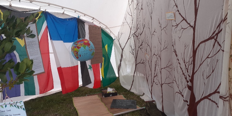 Peace in the prayer tent at Watchet Music Festival